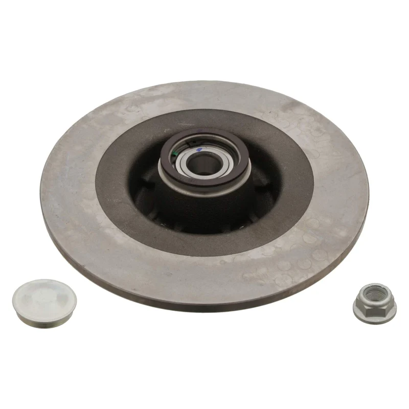 febi bilstein 28155 Bremsscheibe mit Radlager, ABS-Impulsring, Achsmutter und Schutzkappe , 1 Stück