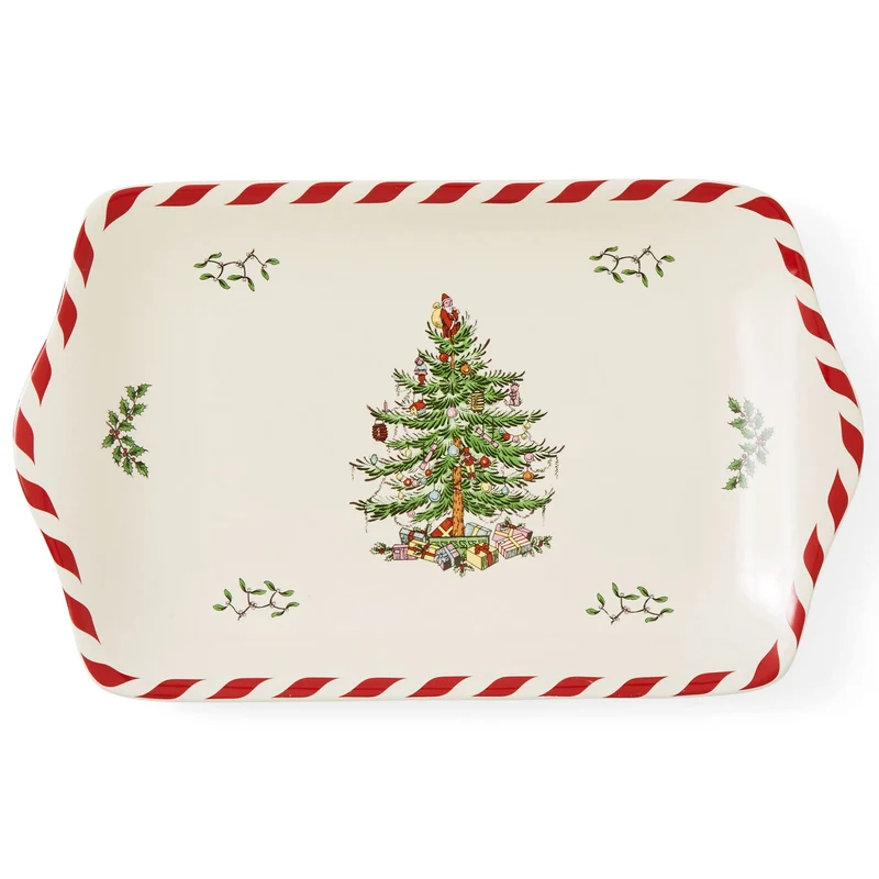 Spode Desserttablett mit Weihnachtsbaum, Pfefferminz, Porzellan, 30,5 cm, für Vorspeisen, Charcuteri