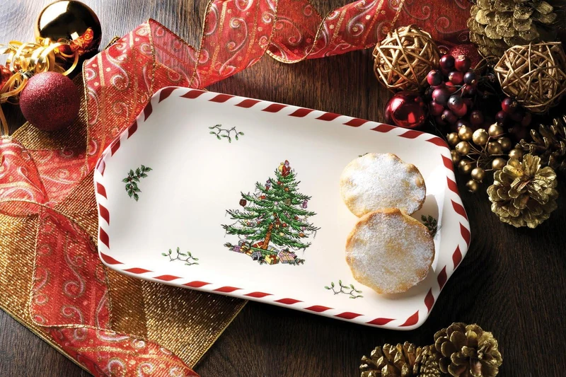 Spode Desserttablett mit Weihnachtsbaum, Pfefferminz, Porzellan, 30,5 cm, für Vorspeisen, Charcuteri