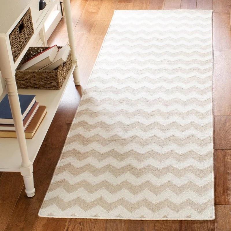 SAFAVIEH Zeitgenössische Teppich für Wohnzimmer, Esszimmer, Schlafzimmer - Dhurrie Collection, Kurze