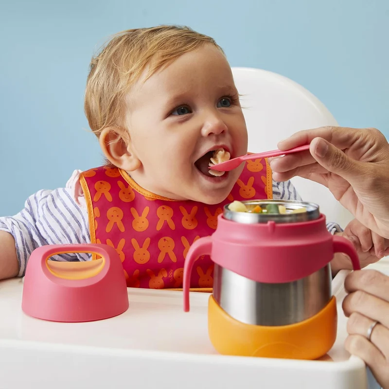 b.box Isolierte Lebensmitteldose mit doppelwandigem Edelstahl und Löffel, Kinder-Lunchbox für warme