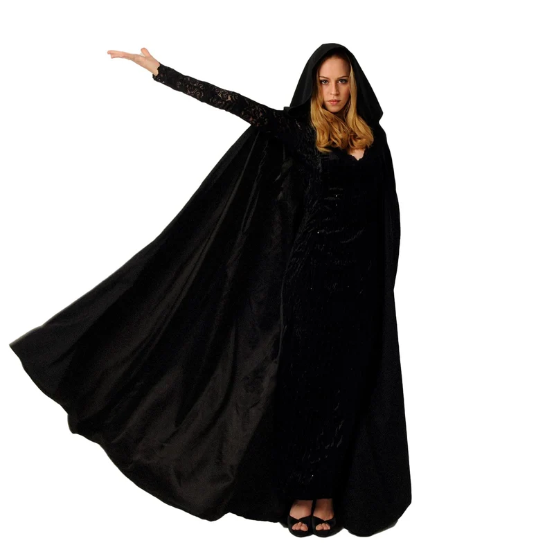 Halloween kostüm, Umhang Halloween Unisex umhang Cosplay kostüm Samt Kapuzenumhang Schwarz S, Schwar
