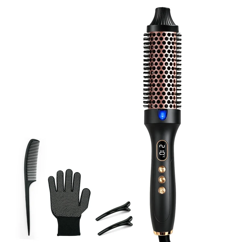 Thermobürste, Thermal Brush Ionische Lockenbürste Erhitzt zur Erzeugung Natürlicher Locken, Dual Spa