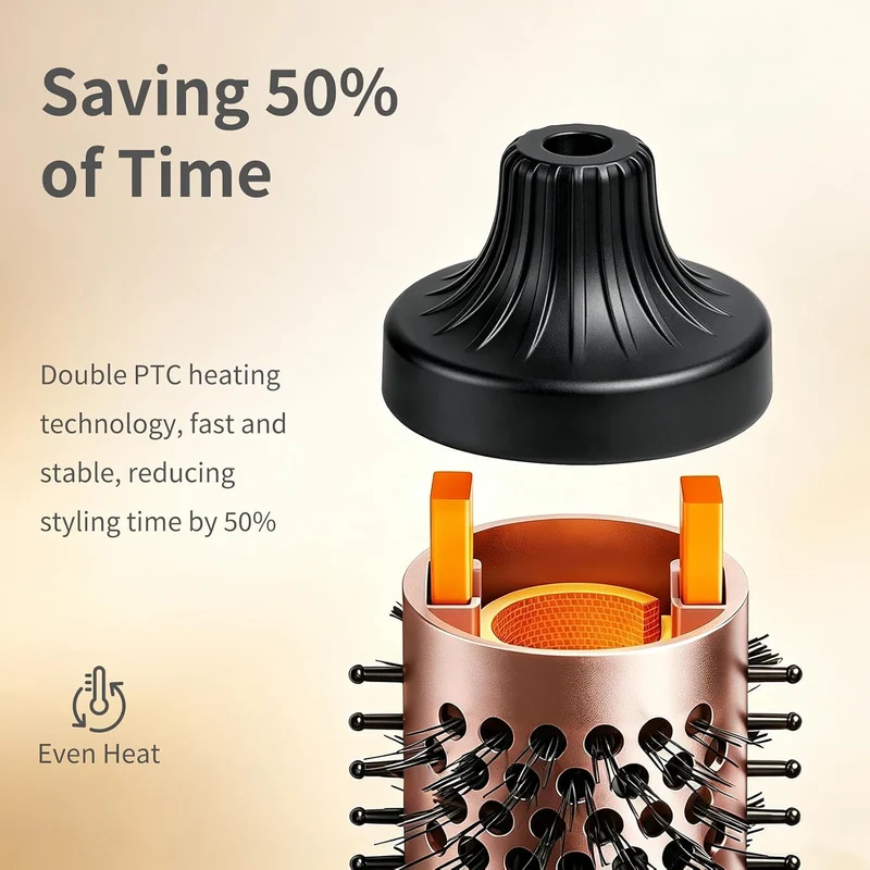 Thermobürste, Thermal Brush Ionische Lockenbürste Erhitzt zur Erzeugung Natürlicher Locken, Dual Spa