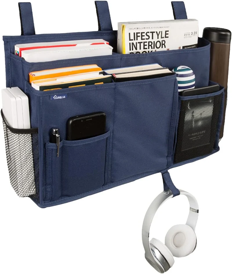 Surblue Bedside Caddy Hängebett Organizer Aufbewahrungstasche Tasche für Etagen-und Krankenhausbette