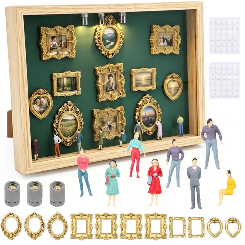 DIY Mini Museum Silhouette Box,Neu Kreatives Erinnerungsdisplay Kit,Minis Vintage Bilderrahmen Mit G