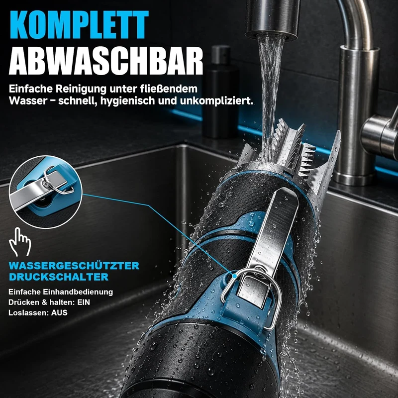 650W Elektrisch Fischentschupper mit Schutzhaube Wasserdicht aus Edelstahl Mit 2x 2200mah Akku, Mit