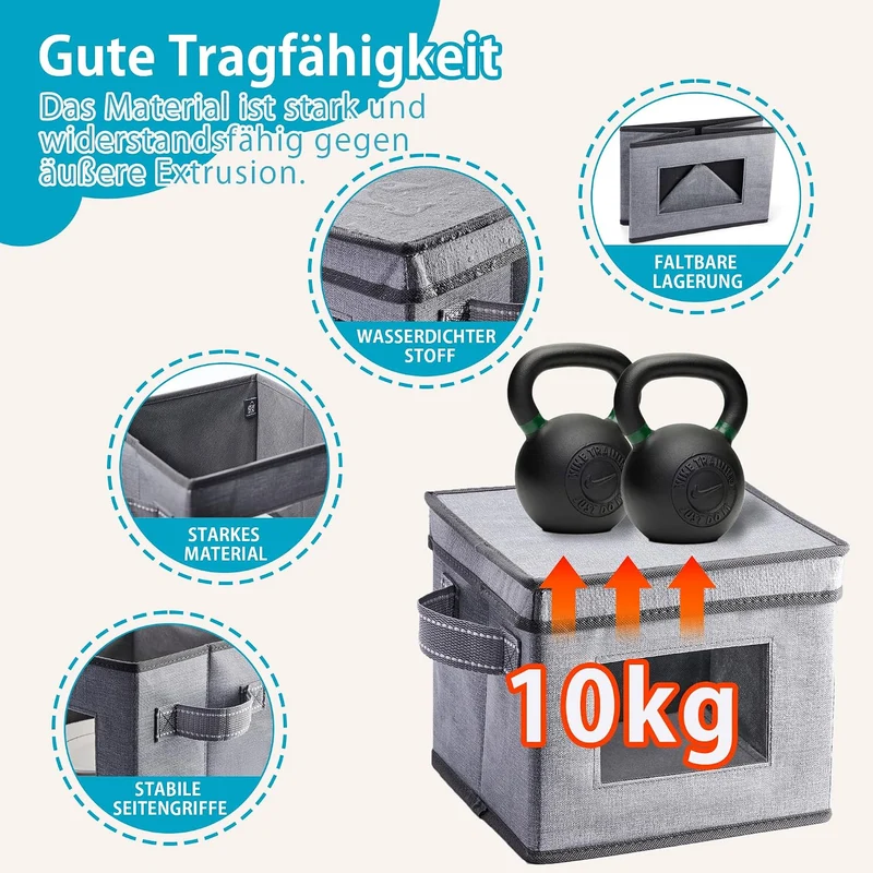 VENO 4 Grössen Geschirr-Aufbewahrungsbox mit Deckel und Griffen, Verpackungsmaterial für Teller, Umz
