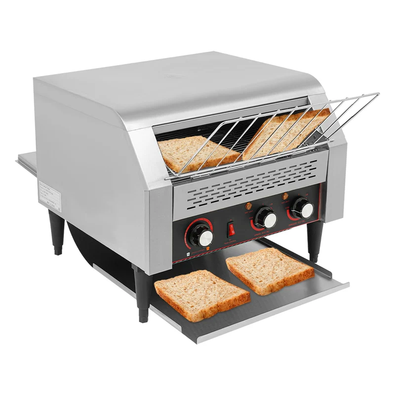 Durchlauftoaster Durchlauf-Toaster Edelstahl Toaster 3 Scheiben, gleichmässiges Toastergebnis, Gastr