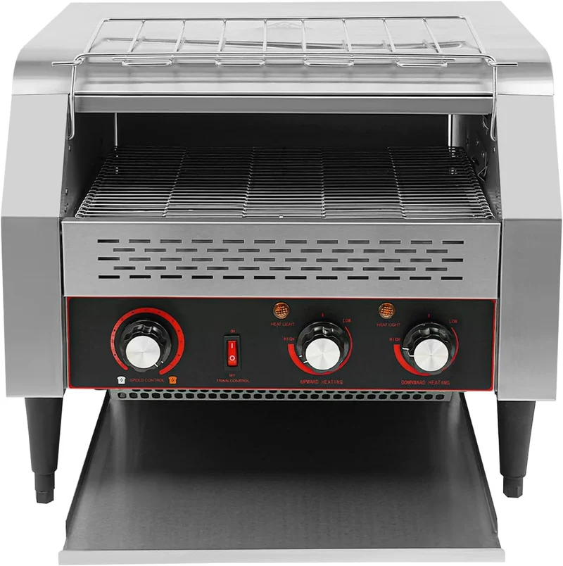 Durchlauftoaster Durchlauf-Toaster Edelstahl Toaster 3 Scheiben, gleichmässiges Toastergebnis, Gastr