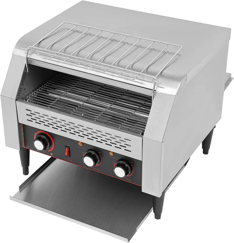 Durchlauftoaster Durchlauf-Toaster Edelstahl Toaster 3 Scheiben, gleichmässiges Toastergebnis, Gastr