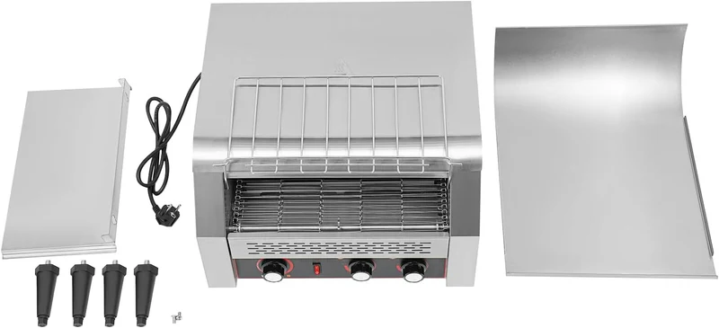 Durchlauftoaster Durchlauf-Toaster Edelstahl Toaster 3 Scheiben, gleichmässiges Toastergebnis, Gastr