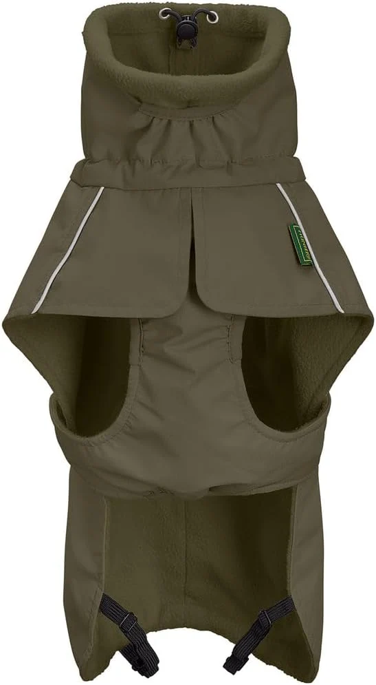 HUNTER Hundemantel NORDBY, Farbe: Oliv, wasserabweisend, warm gefüttert, reflektierend, ideal für Ou