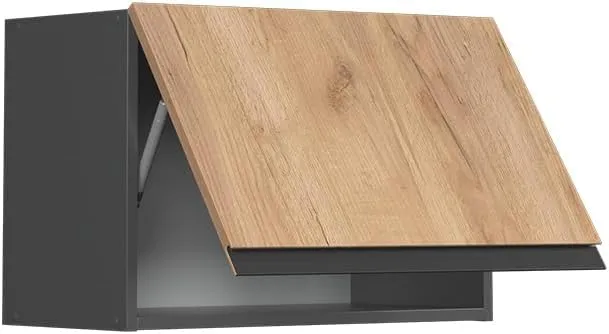 Vicco Hängeschrank R-Line, Goldkraft Eiche/Anthrazit, 60 cm J-Shape, flach Goldkraft Eiche Hängeschr