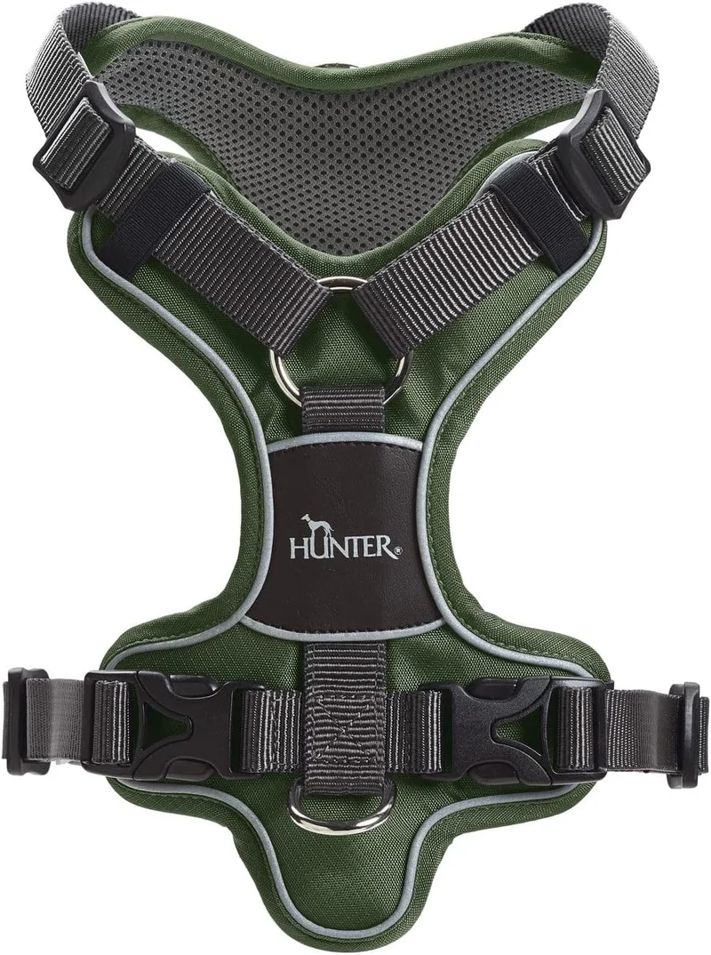 HUNTER DIVO Hundegeschirr, L-XL, 79-107 cm, gün/grau 79 - 107 cm grün/grau, 79 - 107 cm grün/gr
