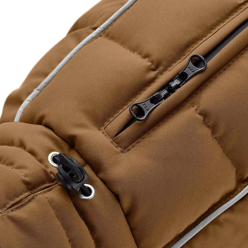 HUNTER Hundemantel Paxson, Farbe: karamell, stylischer Puffermantel, wasserabweisend, reflektierende