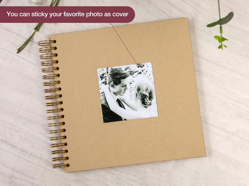 DIY Scrapbook Fotoalbum Hardcover Kraft blanko Seite Hochzeit Jubiläum Fotoalbum Familie Scrapbook 1