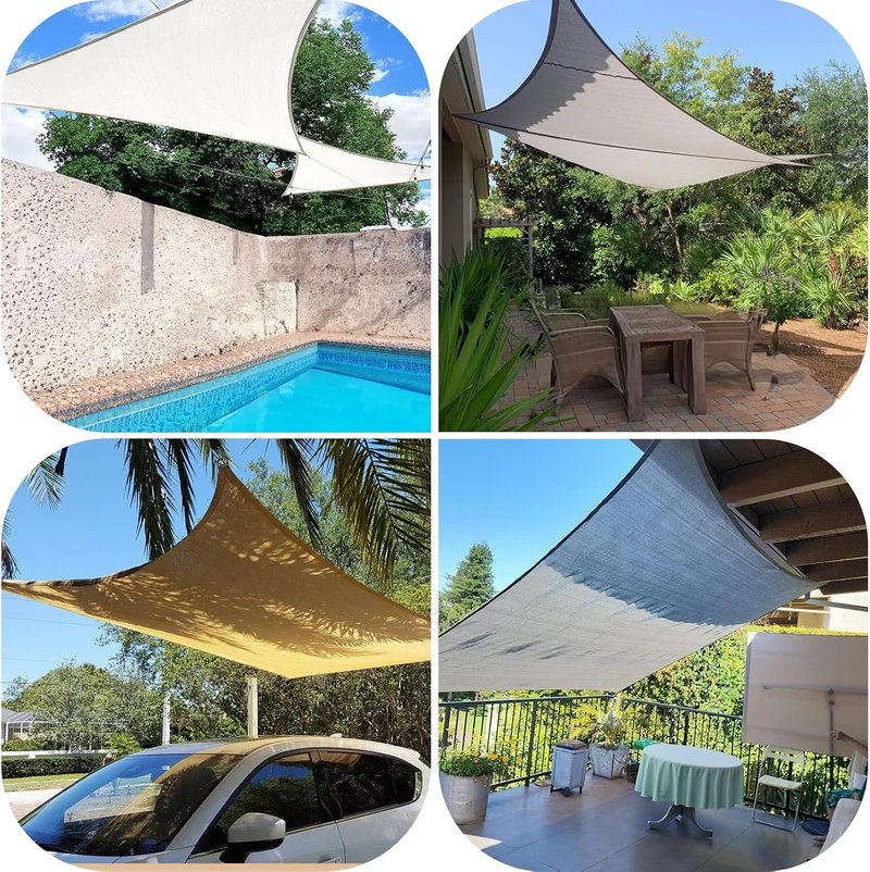 COOL AREA Sonnensegel Wasserdicht Rechteckig 2x4m Sonnenschutz 95% UV Schutz Windschutz,Wasserabweis