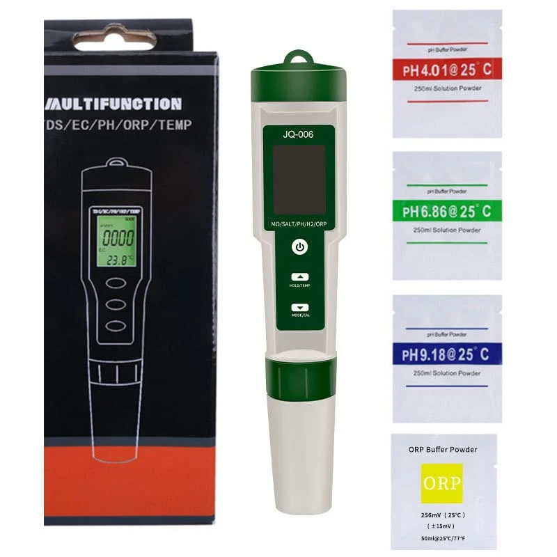 WANGCL 10-in-1 LCD-Digital-Messgerät, Bodentestgerät für Garten, PH/TDS/EC/Salzgehalt, Redox/H2, was