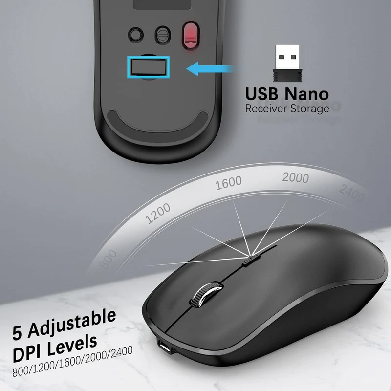 J JoyACCESS Kabellose Tastatur und Maus Kombination mit 2,4 G, kompakt, leise, schlanke kabellose Ta