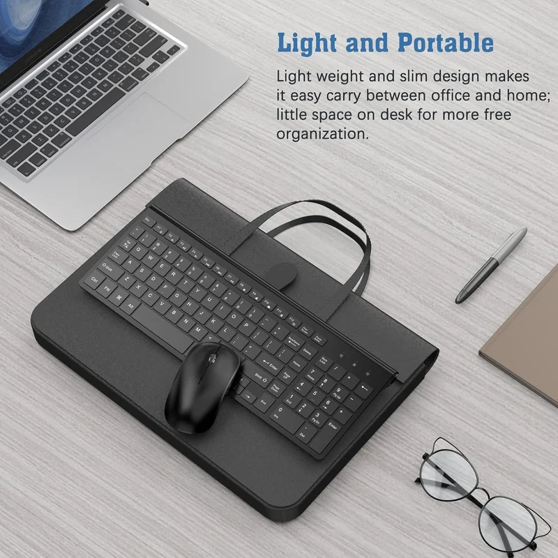 J JoyACCESS Kabellose Tastatur und Maus Kombination mit 2,4 G, kompakt, leise, schlanke kabellose Ta