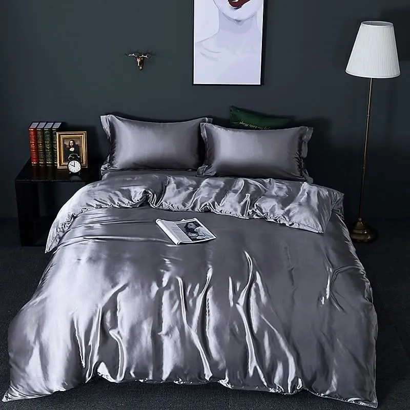 LuxusSet - Bettwäsche Seide/Satin, Bettdeckenset