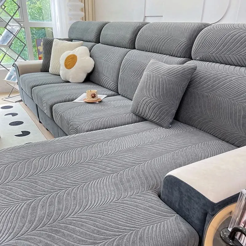 PlüschSicher - Eleganter Jacquard-Sofabezug für rutschfesten Komfort