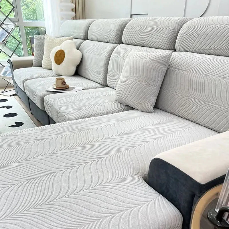 PlüschSicher - Eleganter Jacquard-Sofabezug für rutschfesten Komfort