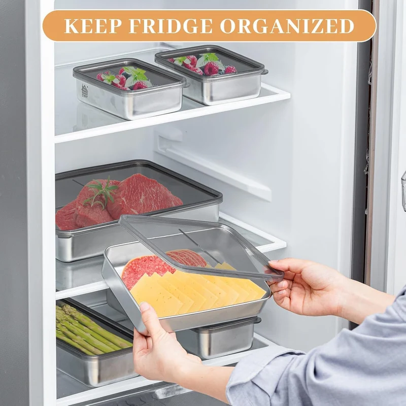 Set mit 3 Aufschnittboxen für Kühlschrank,Wurst Aufbewahrung Kühlschrank,Aufschnittbox,Kühlschrank O