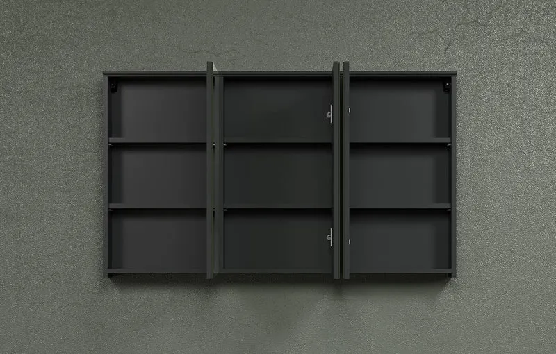 trendteam smart living - Synnax - Spiegelschrank - Anthrazit - moderner Badezimmerspiegel 3-türig -