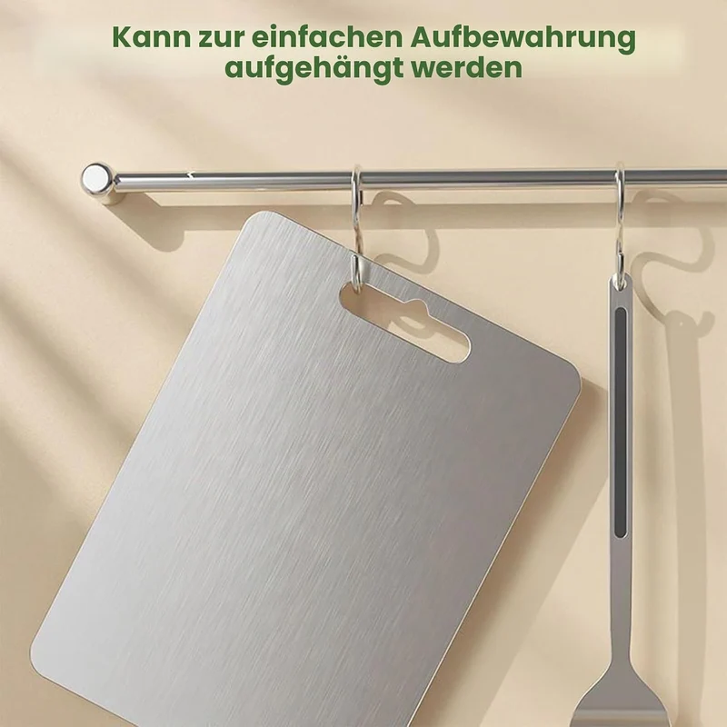 3 Stück Titan Schneidebrett Set, 304 Edelstahl Titanium Cutting Board, Doppelseitiges Lebensmittel G