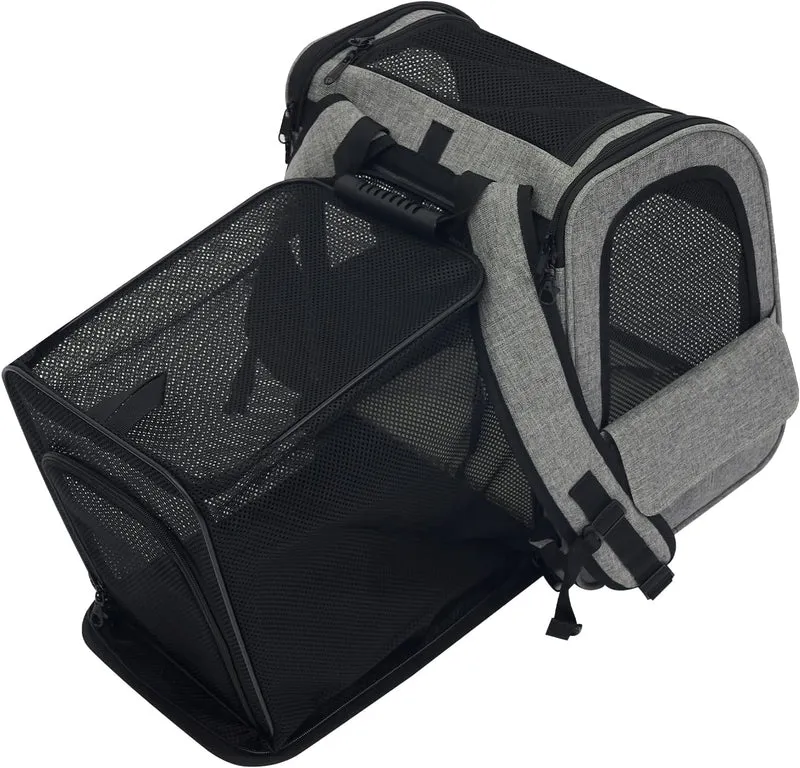 2 in1 Faltbarer Hunderucksack mit Rollen und Trolley Funktion, bis 15kg, erweiterbarer Katzenrucksac