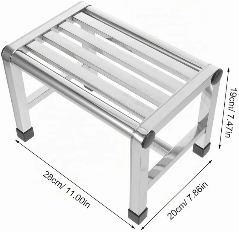 Ciieeo Duschhocker Aus Edelstahl Wasserdicht Kleiner Metallhocker Für Badezimmer Und Küche Rutschfes