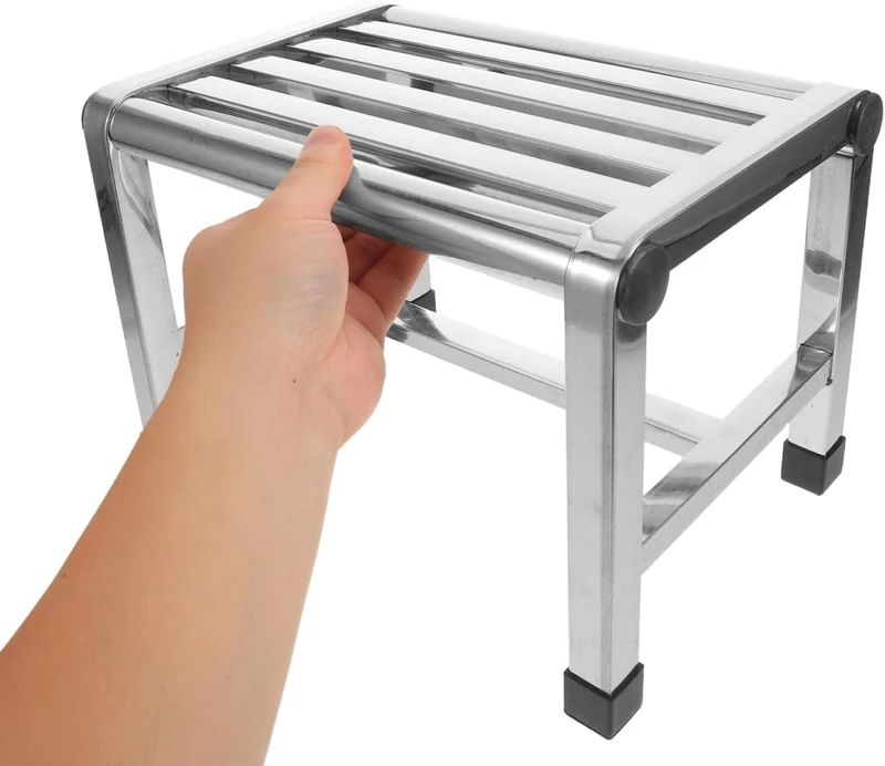 Ciieeo Duschhocker Aus Edelstahl Wasserdicht Kleiner Metallhocker Für Badezimmer Und Küche Rutschfes