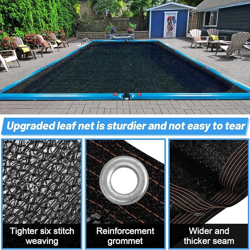 Rechteckige Laubnetz Poolabdeckungen, 5 x 10 m Laubnetzabdeckung für Oberirdische Pools, Feinmaschig