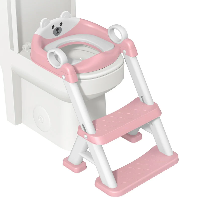 Toilettensitz Kinder mit Treppe, 2-in-1 Kinder Toilettensitz ür ab Kleinkinder Jungen und Mädchen, U