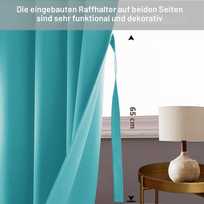 JIUZHEN Blickdicht Vorhänge Gardinen Ösenvorhang für Schlafzimmer Wohnzimmer, Kurz Verdunkelungsvorh