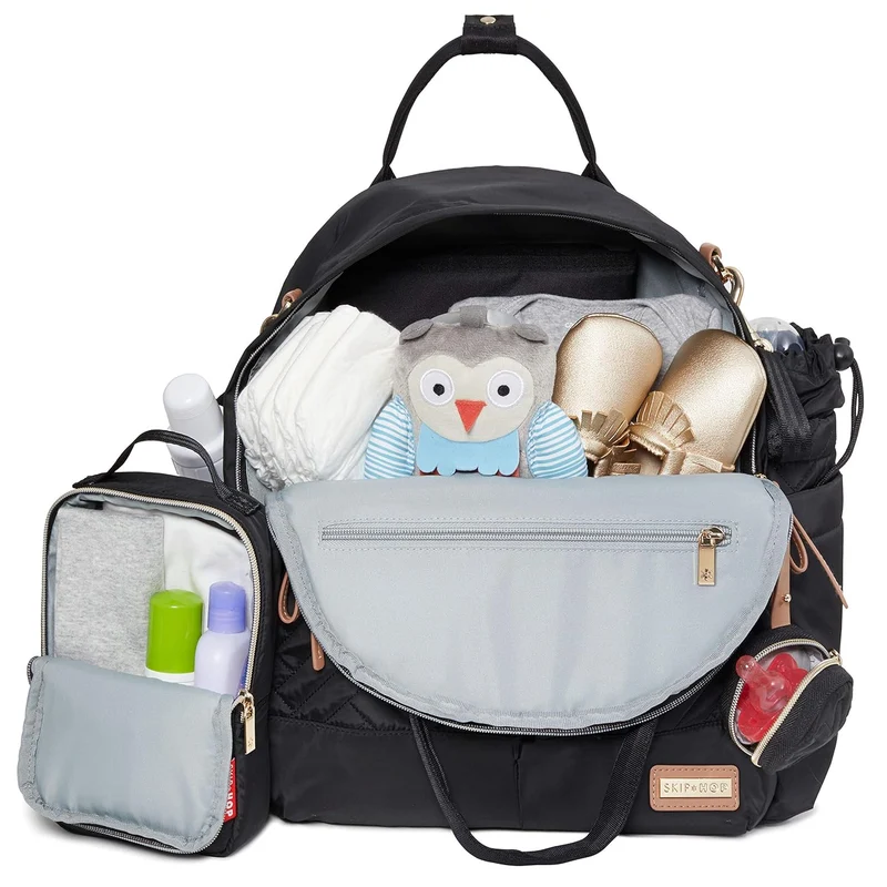 Skip Hop 200675, Multifunktions-Baby-Reisetasche mit Wickelunterlage, Kinderwagenriemen, Flaschentas