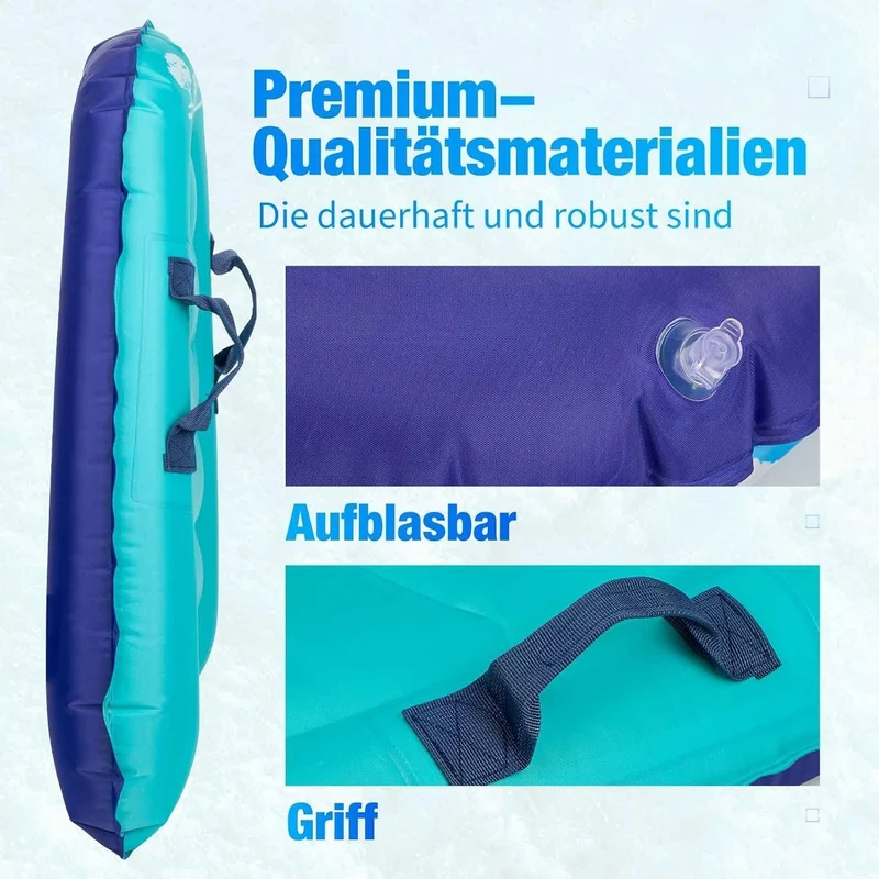 BIGTREE Bodyboard Aufblasbar Aufblasbares Surfbrett, leichtes tragbares Schwimmenbrett mit Griffen,