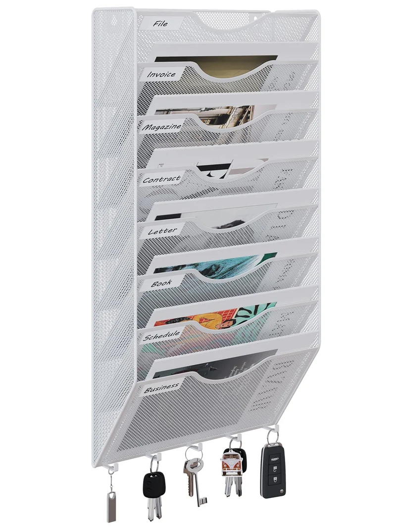 EasyPAG 8 Fächer Metall A4 Zeitschriften Wandhalter Zeitschriftenhalter Wand Aktenablage Dokumentenh