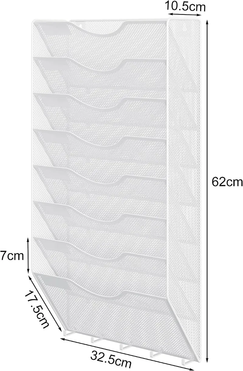 EasyPAG 8 Fächer Metall A4 Zeitschriften Wandhalter Zeitschriftenhalter Wand Aktenablage Dokumentenh