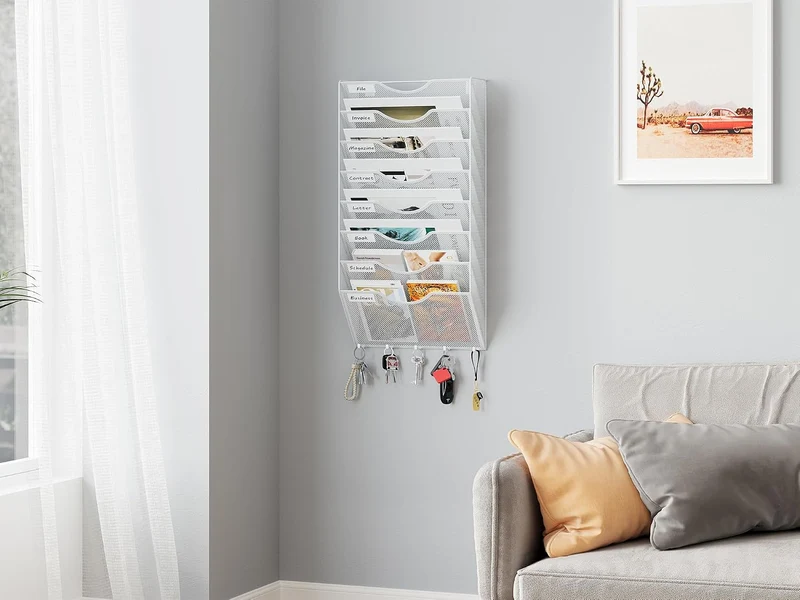 EasyPAG 8 Fächer Metall A4 Zeitschriften Wandhalter Zeitschriftenhalter Wand Aktenablage Dokumentenh