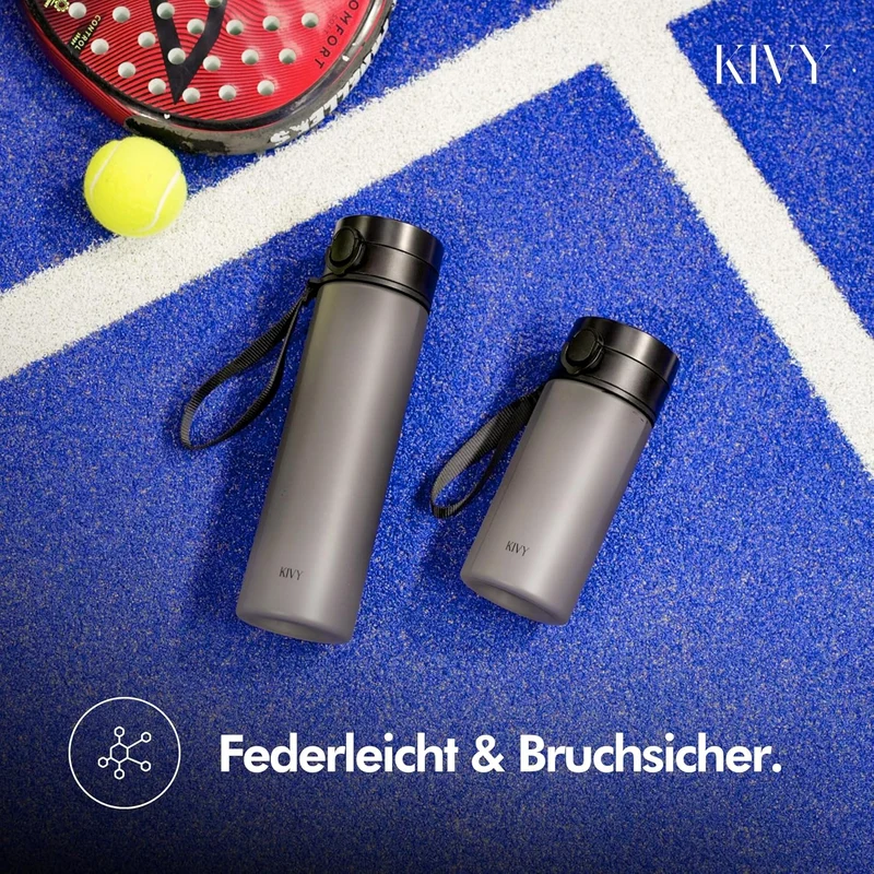 KIVY Trinkflasche 650ml [BPA FREI] Auslaufsicher & Spülmaschinenfest - Wasserflasche für Kinder & Er