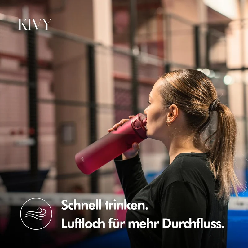 KIVY Trinkflasche 650ml [BPA FREI] Auslaufsicher & Spülmaschinenfest - Wasserflasche für Kinder & Er