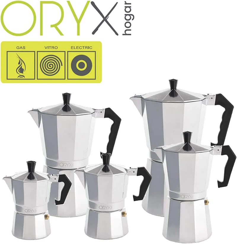 ORYX Espressokocher aus Aluminium 3 Tazas (150ml), 5056011, Silber, 3 Tazas (150ml)