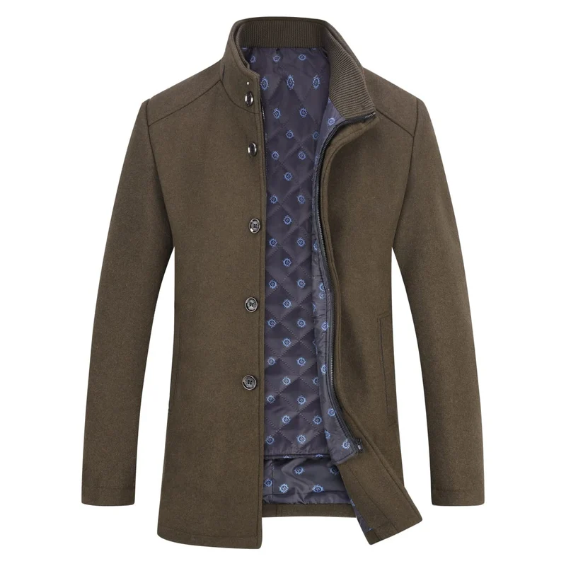 YOUTHUP Herren Mantel mit Winterweste Kurzer Wolle Wintermantel Winter Outdoor Dicker Wollmantel L B
