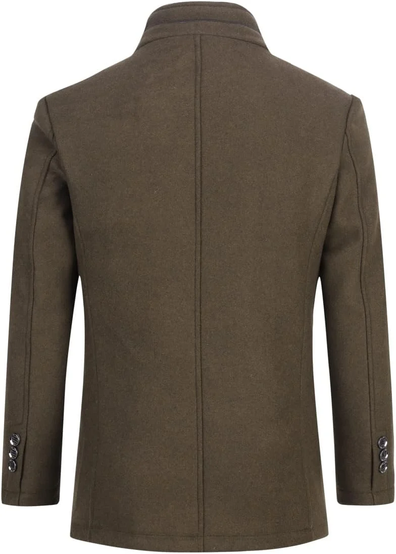 YOUTHUP Herren Mantel mit Winterweste Kurzer Wolle Wintermantel Winter Outdoor Dicker Wollmantel L B