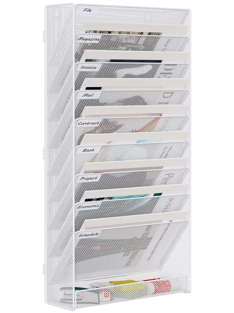 EasyPAG 10 Fächer Zusammensetzen Metall A4 Zeitschriftenhalter Wand Zeitschriften Wandhalter Aktenab
