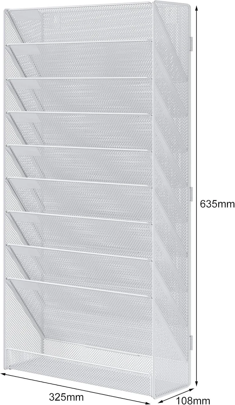 EasyPAG 10 Fächer Zusammensetzen Metall A4 Zeitschriftenhalter Wand Zeitschriften Wandhalter Aktenab