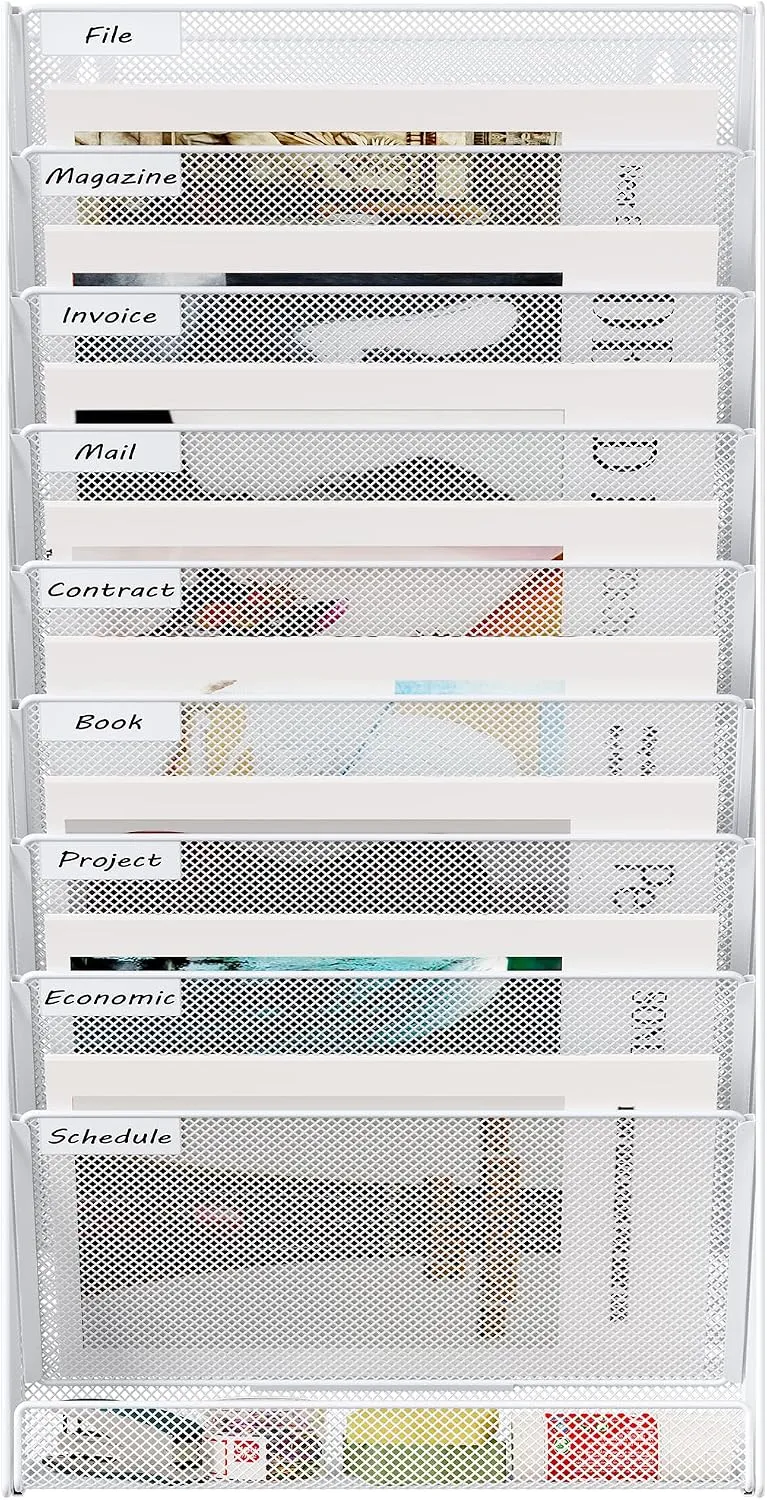 EasyPAG 10 Fächer Zusammensetzen Metall A4 Zeitschriftenhalter Wand Zeitschriften Wandhalter Aktenab